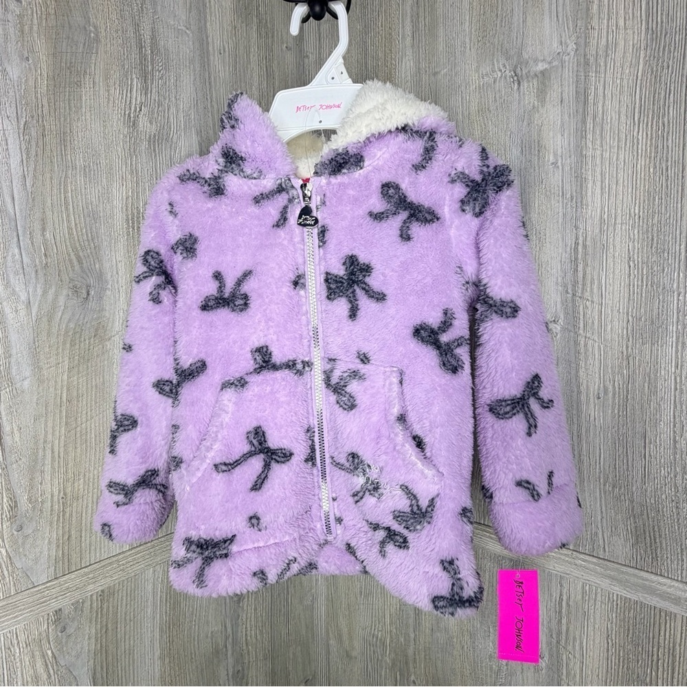 Betsey Johnson Girls Lavender Fuzzy Jacket